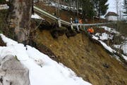 Der Erdrutsch unterhalb der Wiesenbergstrasse ereignete sich am 23. Dezember. (Bild: PD)