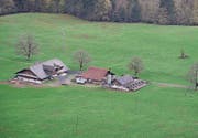 Die Käserei Bergmatt (Gebäude in der Mitte) auf der Stöckalp wird durch einen Neubau an einem attraktiveren Standort ersetzt.Bild: PD