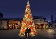 Erweiterte Weihnachtsbeleuchtung im Dorfzentrum Rotkreuz. (Bild: Visualisierung: PD)