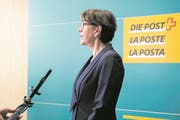 Susanne Ruoff, Konzernleiterin Post, spricht waehrend einer Medienkonferenz am Freitag, 23. Juni 2017 in Bern. (KEYSTONE/Peter Klaunzer) (Bild: Peter Klaunzer/Keystone (Bern, 23. Juni 2017))