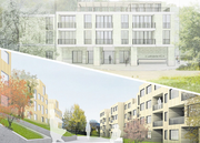 Die beiden grossen Bauprojekte der Katholischen Kirchgemeinde Luzern: das Quartierzentrum Wesemlin in Luzern (oben) und die Wohnüberbauung Ausserschachen in Ebikon. (Bild: Visualisierungen: PD)