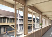 Der Laubengang des neuen Campus. (Bild: PD)