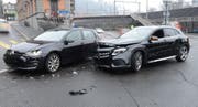 Die Unfallstelle im Kreisel Kreuzstutz. (Bild: Luzerner Polizei (Luzern, 7. Februar 2018))