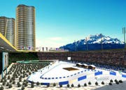 Biathlon-Wettkämpfe 2020 in der Luzerner Swissporarena: Daraus wird nun nichts. (Bild: Visualisierung PD)
