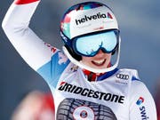 Michelle Gisin freut sich über Platz 2 in der Kombination (Bild: KEYSTONE/AP/GABRIELE FACCIOTTI)