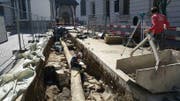 Hier fanden die Archäologen Mauerteile aus dem 13. und 14. Jahrhundert. (Bild: Facebook/Stadt Luzern)