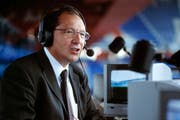 Beni Thurnheer im Einsatz im Basler St.-Jakob-Park am 21. August 2002 beim Länderspiel Schweiz - Österreich. (Bild: Keystone)