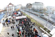 Demo-Veranstalter (hier die Anti-Wef-Demonstration vom 23. Januar in Luzern) sollen an Sicherheitskosten zahlen. (Bild Roger Zbinden/Neue LZ)