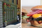 Das «Hopfenkranz»-Lokal an der Zürichstrasse in Luzern (links) schliesst. In der Altstadt öffnet ein Burger-Restaurant. (Bilder Google Maps / Facebook / Jeff's Burger)