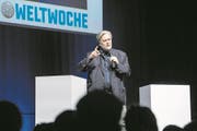 Former White House strategist Steve Bannon speaks during the "Weltwoche on the road - Steve Bannon" event in Zurich, Switzerland, Tuesday 6, 2018. Bannon speaks on his time in the White House and other politival topics. (KEYSTONE/Ennio Leanza) (Bild: Ennio Leanza / Keystone (Zürich, 6. März 2018))