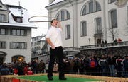 Sieger Fredy Ulrich bei seinem Wettkampf. (Bild Erhard Gick/Neue SZ)