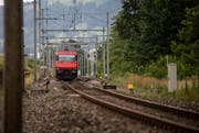 Ab dieser Stelle am Rotsee – auf der Höhe des Fährhauses – führt nur noch ein Gleis nach Luzern; sowohl die S-Bahn ins Rontal als auch die Schnellzüge in Richtung Gotthard und Zürich müssen es passieren. (Bild: Roger Grütter)