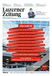Zum Verwechseln ähnlich: So inserierte die Mall of Switzerland am 8. November in unserer Zeitung. (Bild: Screenshot jvf)