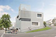 Aussenansicht des Kirchenzentrums Höfli in Ebikon. (Bild: Visualisierung PD)