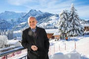 Die Freude an der Politik ist ihm nicht vergangen: der scheidende Bundespräsident Ueli Maurer gestern in Adelboden. (Bild: Keystone/Peter Klaunzer)