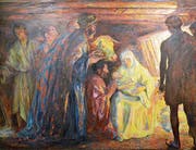 Der Dreikönigstag am 6. Januar gilt für manche Gläubige auch als «Hochneujahr». Gemälde «Die Anbetung der Könige» von David Burnand im ref. Kirchenzentrum in Zug. (Bild: Andreas Faessler (26. September 2016))