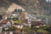 Die Schutzbaustelle oberhalb von Weggis. Die betroffenen Grundeigentümer müssen über 900'000 Franken an die Schutzprojekte zahlen. (Bild: Boris Bürgisser)