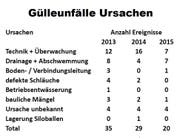 Ursachen der Gülleunfälle im Kanton Luzern von 2013 bis 2015. (Bild: Keystone)