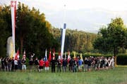 Rechtsextreme versammeln sich am Samstag in Sempach. (Bild: zvg)