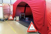 Das Einsatzzelt kann innert Kürze aufgebaut werden. (Bild PD)