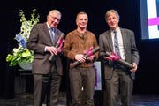 Die neuen Ehrendoktoren (von links): Paul-Henri Steinauer, Patrick Roth und Jakob Tanner. (Bild: pd)