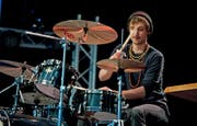 Léonard Juston aus Renens spielt im Final Drum Set, Kat I. (Bild: Corinne Glanzmann (Altishofen, 29. April 2017))