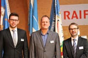 Die Delegierten haben drei neue Mitglieder gewählt (von links): Jugendmusikkommissionspräsident Markus Trachsel, Veteranenchef Pierre Bannwart, Mitglied Musikkommission Roger Müller. (Bild: PD)