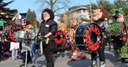 Die Hügü Schränzer Luzern am Umzug in Littau. (Bild: Markus Heimgartner, Mättli-Zunft)