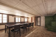 Das Sitzungszimmer des Gemeinderates im Chrämerhus. (Bild: Visualisierung: Studio 12)