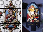 Bewusst wich Bruno von Ah von der traditionellen Iffele-Bauweise ab, um den hl. Nikolaus im Kapellenfenster originalgetreu auf die Iffele übertragen zu können. Bis kurz vor Weihnachten ist das Exemplar in der Hünenberger Kapelle aufgestellt. (Bild: Werner Schelbert (24. November 2016))