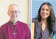 James Welby, Erzbischof von Canterbury (62) und Schauspielerin Meghan Markle (36). (Bilder: EPA)