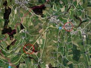 Die Fussgängerin war auf der Strasse zwischen dem Dorf Beromünster und Chommlen unterwegs. (Bild: Mapsearch)