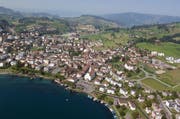Eine Visualisierung der Südumfahrung in Küssnacht von der Gemeindeversammlung im Jahr 2012. (Bild: pd)