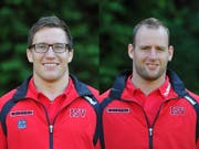 Erhalten einen Kranz: Martin Suppiger (Willisau, links) und Ivo Laimbacher (Brunnen). (Bild: Corinne Glanzmann / Neue LZ)