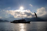 Ein Schiff auf dem Vierwaldstättersee. (Bild: Corinne Glanzmann / Neue LZ)