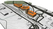 Rund um den Bahnhof Rothenburg sind drei Gebäudekomplexe geplant. Es gilt eine Mindesthöhe von 15 Metern und eine Maximalhöhe von 25 Metern. (Bild: PD)