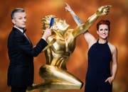 Ab 2012 moderierte Steffi Buchli an der Seite von Rainer Maria Salzgeber die Sportgala «Sports Awards». (Bild: SRF)
