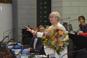 Yvonne Schärli-Gerig richtet ihre Abschiedsworte an den Kantonsrat. (Bild: pd)