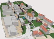 So soll die Nordeinfahrung der überdachten Kantonsstrasse durch Ebikon dereinst aussehen. (Bild: Visualisierung)