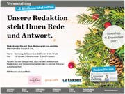 Unsere Redaktion steht am 9. Dezember zwischen 14 und 16 Uhr Rede und Antwort.