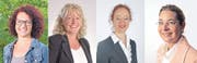 Keine der Kandidatinnen hat das absolute Mehr erreicht: (v.l.n.r.) Andrea Stirnimann-Rötheli (parteilos), Pia Joller (SVP), Karin Pfrunder-Wagner (FDP), Susanne Spahr-Weber (parteilos). (Bild: PD)