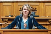 Kathrin Bertschy spricht während einer Debatte im Nationalrat. (Bild: Peter Klaunzer/Keystone (Bern, 5. Dezember 2017))