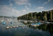 Der Segelbootshafen Tribschenhorn am 30. September: Für den Umbau mussten die meisten Boote ausgewassert werden. (Bild Pius Amrein)