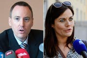 Die Zuger Politiker Markus Hürlimann und Jolanda Spiess-Hegglin: Beide liegen wegen der Berichterstattung um Ereignisse an einer Landammannfeier in Zug mit den Medien im Clinch. (Bild: Maria Schmid, Neue ZZ / Keystone, Walter Bieri)