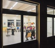 Der Kirchenchor Müswangen bei der Probe im Impuls-Raum. (Bild: Dominik Wunderli (Müswangen, 14. März 2017))
