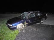Das stark beschädigte Auto des Unfalls in Egg.