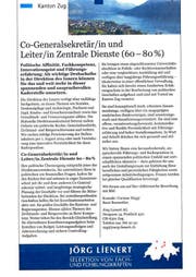 Das besagte Stelleninserat. (Bild: abfotografiert Neue LZ)
