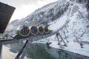 Die neue Stoosbahn weist eine Steigung von 110 Prozent auf. (Bild: Urs Flüeler / Keystone (Schwyz, 16. Dezember 2017))