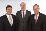 Die Kandidaten: Beat Villiger (links), Martin Pfister, Peter Hegglin. (Bild: PD)