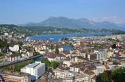 Blick vom Gütsch auf die Stadt Luzern. (Bild: Leser Hansruedi Broger)